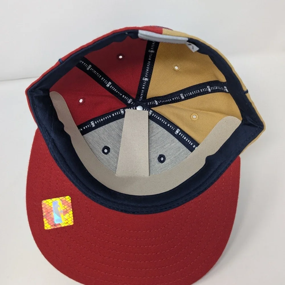 Reebok Cleveland Cavaliers NBA Fitted Hat 7 3/8 NWT Navy Red Wool Flat Brim